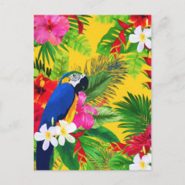 Summer Bloom Tropical Toucan verlaat Waterverf Feestdagenkaart