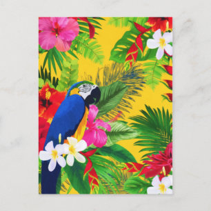 Summer Bloom Tropical Toucan verlaat Waterverf Feestdagenkaart