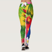 Summer Bloom Tropical Toucan verlaat Waterverf Leggings (Achterkant)