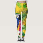 Summer Bloom Tropical Toucan verlaat Waterverf Leggings (Voorkant)