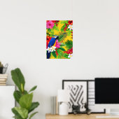 Summer Bloom Tropical Toucan verlaat Waterverf Poster (Thuiskantoor)