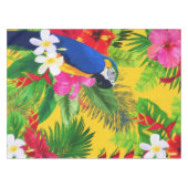 Summer Bloom Tropical Toucan verlaat Waterverf Tafelkleed (Voorkant (Horizontaal))