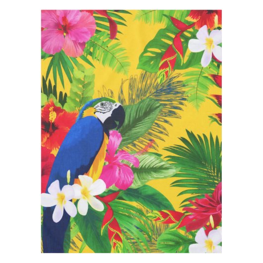 Summer Bloom Tropical Toucan verlaat Waterverf Tafelkleed (Voorkant)