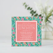 Summer Blooms Bridesmaids Luncheon Invitation Kaart (Staand voorkant)