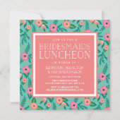 Summer Blooms Bridesmaids Luncheon Invitation Kaart (Voorkant)