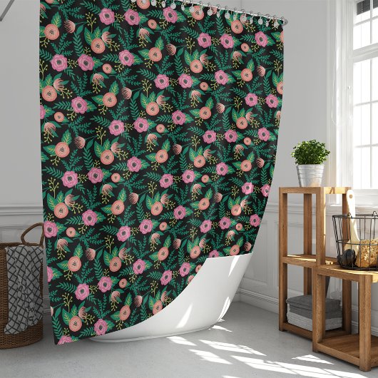 Summer Blooms Bright Tropische Floral Douchegordijn