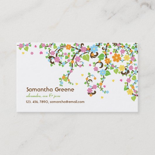 Summer Blooms mammie Calling Card Contactkaartje (Voorkant)