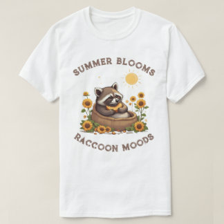 Summer Blooms Raccoon Moods T-shirt