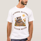 Summer Blooms Raccoon Moods T-shirt (Voorkant)