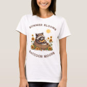 Summer Blooms Raccoon Moods T-shirt (Voorkant)