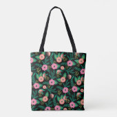 Summer Blooms | Roze Floral Monogram Tote Bag (Achterkant)