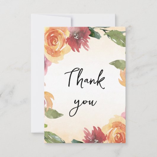 Summer Blossom Baby shower Bedankt Card (Voorkant)