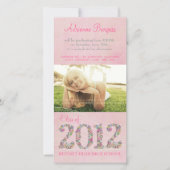 Summer Blossoms Class of 2012 Afstuderen PhotoCard Aankondiging (Voorkant)