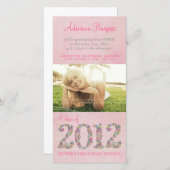 Summer Blossoms Class of 2012 Afstuderen PhotoCard Aankondiging (Voorkant / Achterkant)