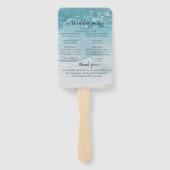 Summer Blue Beach Wedding Handwaaier (Achterkant)