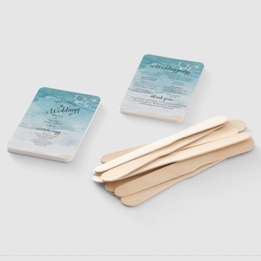 Summer Blue Beach Wedding Handwaaier (Niet-gemonteerd)