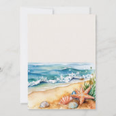 Summer Blue Beach Wedding Kaart (Achterkant)