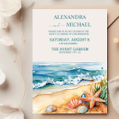 Summer Blue Beach Wedding Kaart