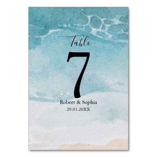 Summer Blue Beach Wedding Kaart (Voorkant)