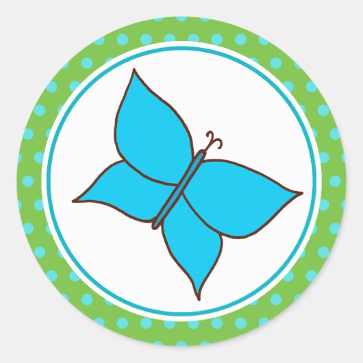 Summer Blue Butterfly Party Stickers (Voorkant)