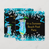 Summer Blue Cocktail Beach Pool Kaart (Voorkant / Achterkant)