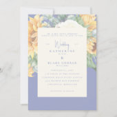 Summer Blue Elegant Sunflower Tuscan Wedding II Kaart (Voorkant)