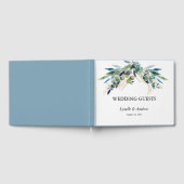 Summer Blue Green Waterverf Floral Wedding Gastenboek (Volledig)