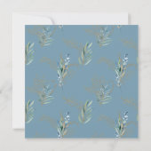Summer Blue Green Waterverf Floral Wedding Kaart (Achterkant)