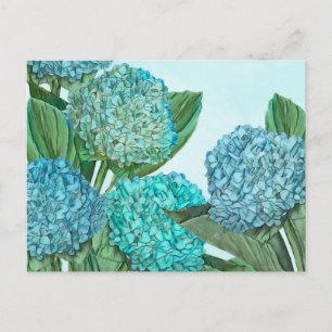 Summer Blue Hydrangea Bouquet Briefkaart