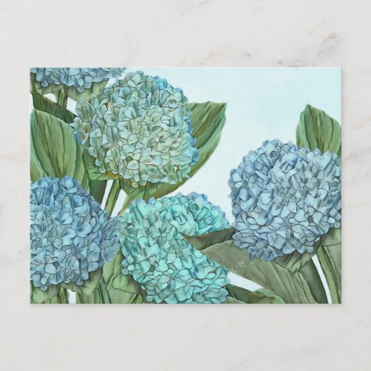 Summer Blue Hydrangea Bouquet Briefkaart (Voorkant)