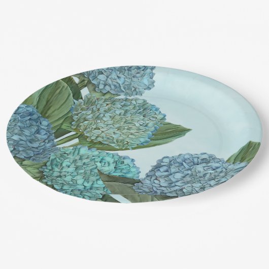 Summer Blue Hydrangea Bouquet Papieren Bordje (Gekanteld)
