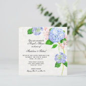 Summer Blue Hydrangea Waterverf Couples Shower Kaart (Staand voorkant)