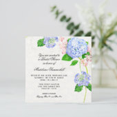 Summer Blue Hydrangea Waterverf Vrijgezellenfeest Kaart (Staand voorkant)