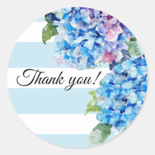 Summer Blue Hydrangeas Bedankt Ronde Sticker