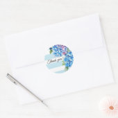 Summer Blue Hydrangeas Bedankt Ronde Sticker (Envelop)
