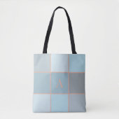 Summer Blue Monogram Geometric Tote Bag (Voorkant)