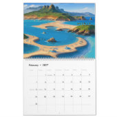 Summer Blue Ocean Beach Kalender (Feb 2027)