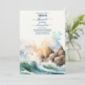 Summer Blue Ocean Beach Vrijgezellenfeest Kaart (Staand voorkant)