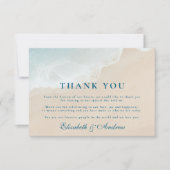 Summer Blue Ocean Beach Wedding Bedankkaart (Voorkant)
