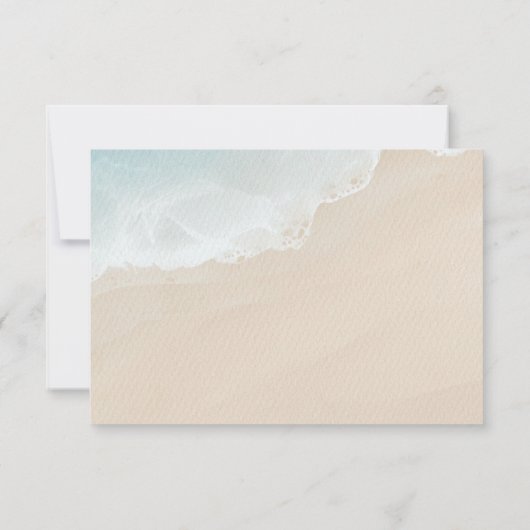 Summer Blue Ocean Beach Wedding Bedankkaart (Achterkant)