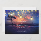 Summer Blue Ocean Beach Wedding Invitations Save The Date (Voorkant)
