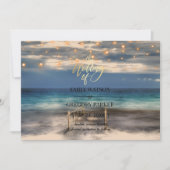 Summer Blue Ocean Beach Wedding Invitations Save The Date (Voorkant)