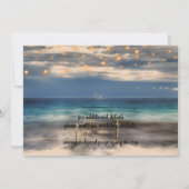 Summer Blue Ocean Beach Wedding Invitations Save The Date (Achterkant)