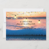 Summer Blue Ocean Beach Wedding Invitations Save The Date (Achterkant)