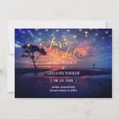 Summer Blue Ocean Beach Wedding Invitations Save The Date (Voorkant)