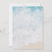 Summer Blue Ocean Beach Wedding Kaart (Achterkant)