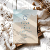 Summer Blue Ocean Beach Wedding Save The Date