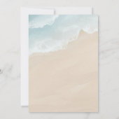 Summer Blue Ocean Beach Wedding Save The Date (Achterkant)