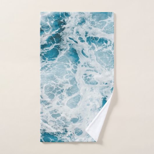 Summer Blue Ocean Wave  Bad Handdoek (Handdoek)