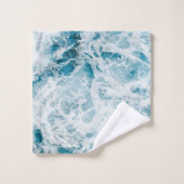 Summer Blue Ocean Wave  Bad Handdoek (Wasdoekje)
